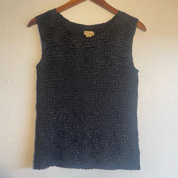 90s Black Funky Textured Whimsygoth Sleeveless Top - Picture 4 of 7